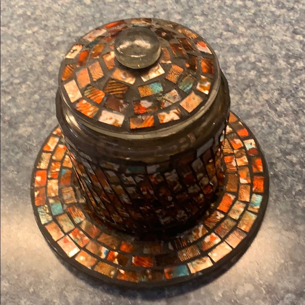 Mosiac glass jar